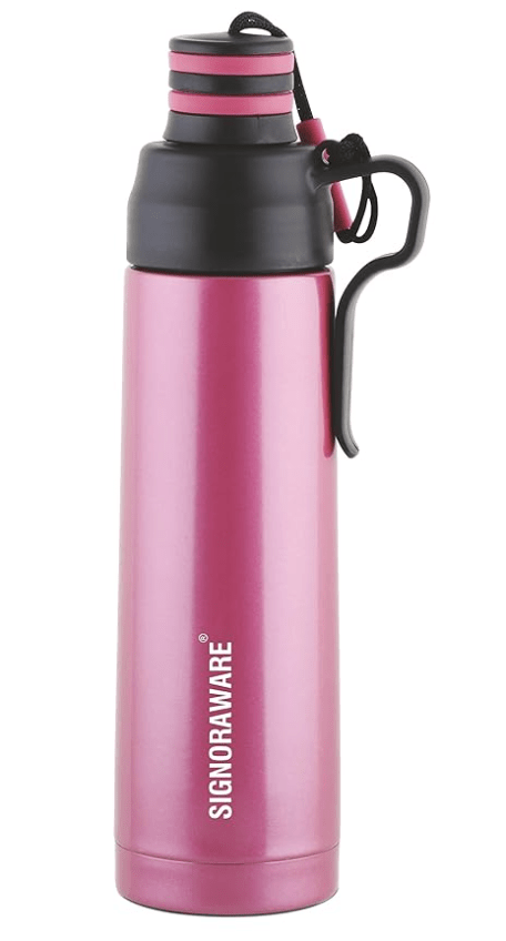 Signoraware Stainless Steel Pebble Vacuum Insulated Flask Water Bottle, 500 ML