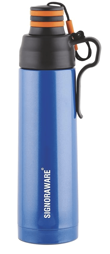 Signoraware Stainless Steel Pebble Vacuum Insulated Flask Water Bottle, 500 ML