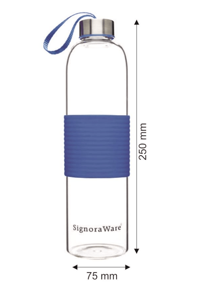 Signoraware Aqua Star Bottle, 750 ML with silicon Sleeve, Multicolor