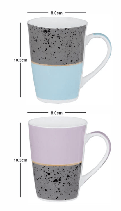 Roxx Porcelain Large Coffee Mugs Set of 4 Pieces 300ml RX-7150-ABCD