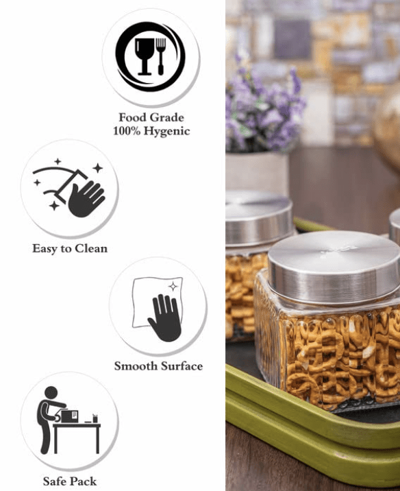 Roxx Glass Jar Set Set of 3 Pieces 900ml