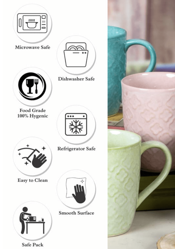 Roxx Large Coffee Mug Set of 4pcs 360ml