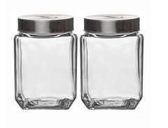 Roxx Glass Trigo Storage Jar With Lid Set of 2 Pieces 700ml-3