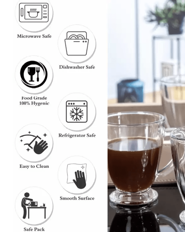 Roxx Glass Antalya Coffee Mug (Set of 12pcs) 230ml RX-2707-2