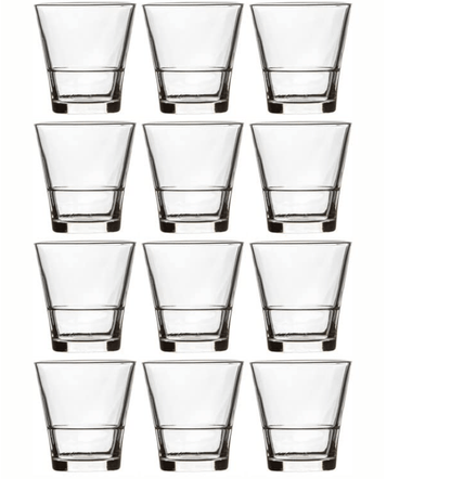 Roxx Glass Sydney Ring Water and Juice Glasses Set of 12 Pieces 370ml