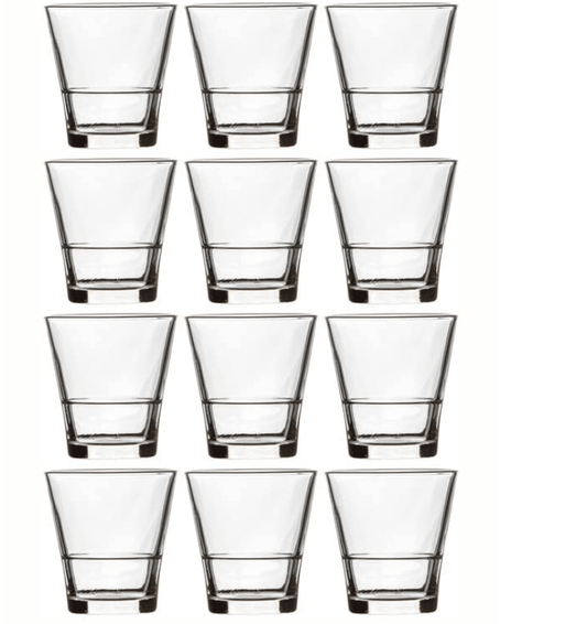 Roxx Glass Sydney Ring Water and Juice Glasses Set of 12 Pieces 370ml