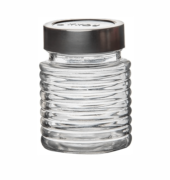 Roxx Glass Milo Storage Jar With Lid Set of 6 Pieces 300ml