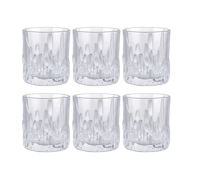Roxx Glass Volvic Tumbler Set (Set of 6 pcs), Clear