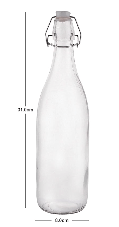 ROXX Glass Bottle with Airtight Flip Swing Cap for Water (Set of 3pcs)