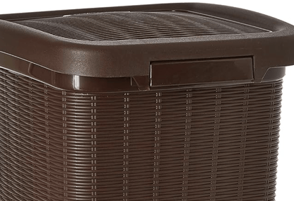 சிக்னோராவேர் 12 லிட்டர் நவீன இலகுரக பெடல் டஸ்ட்பின் / வீட்டு அலுவலகத்திற்கான மூடியுடன் கூடிய த்ராஷ் கேன் டஸ்ட்பின்கள் / குப்பை வாசனை இல்லாத / உடைக்க முடியாத ஒற்றை அச்சு / கனரக சமையலறை படுக்கையறை குளியலறை (12 லிட்டர் பழுப்பு)