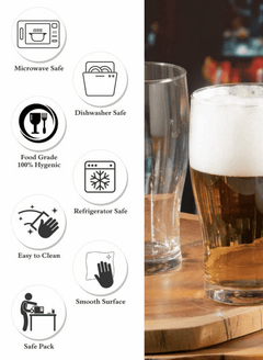 Roxx Glass Odeon Beer Glass Tumbler Set of 6 Pieces 540ml (RX-2747)-3