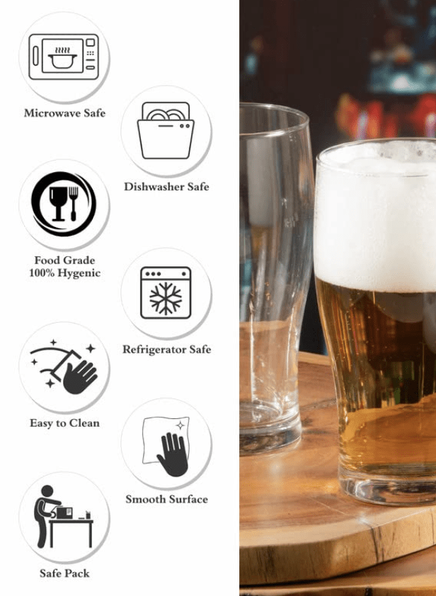 Roxx Glass Odeon Beer Glass Tumbler Set of 6 Pieces 540ml (RX-2747)-3