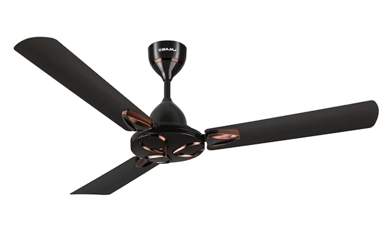 Bajaj Novella Ee 1200Mm Premium & Designer Ceiling Fans For Home|Bee Starrated Energy Efficient|Bye-Bye Dust Easy Clean, 1 Stars| High Speed| 2-Yr Warranty Elegant Brown Ceiling Fan