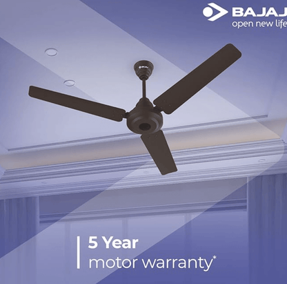 Bajaj Energos26 1200mm Silent BLDC Ceiling Fan|5-StarRated Energy Efficient Ceiling Fans for Home|Remote Control|Upto 65% Energy Saving-26W|High Speed|Silent Operation| 5-Yr Warranty By Bajaj |Red