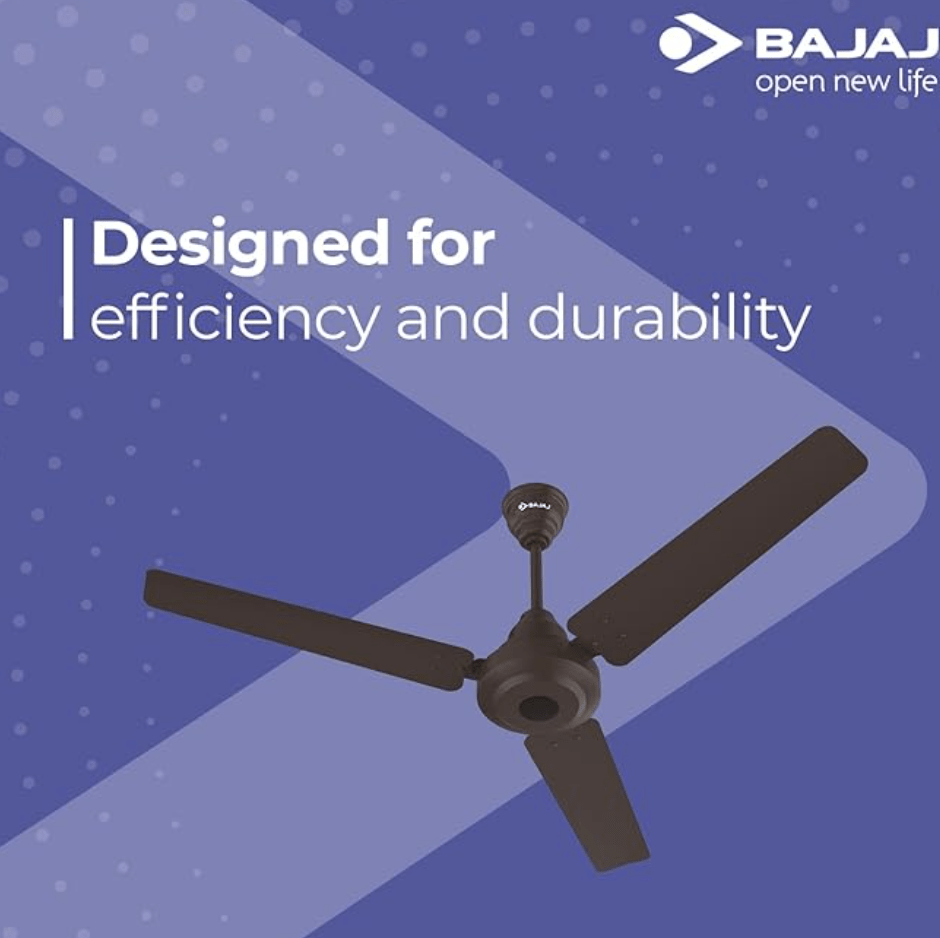 Bajaj Energos26 1200mm Silent BLDC Ceiling Fan|5-StarRated Energy Efficient Ceiling Fans for Home|Remote Control|Upto 65% Energy Saving-26W|High Speed|Silent Operation| 5-Yr Warranty By Bajaj |Red
