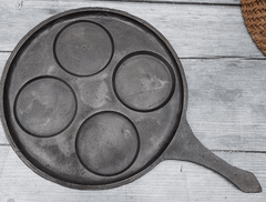 CAST IRON MINI UTHAPPAM PAN - 4 CAVITIES-2