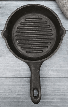 CAST IRON MINI ROUND GRILL PAN (6"/17CM)-1