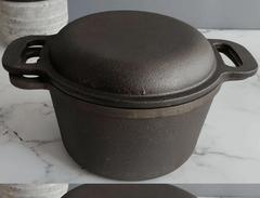 CAST IRON DUTCH OVEN MEDIUM (3 LTRS CAPACITY) WITH LID SKILLET-1