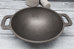 CAST IRON KADAI FLAT BASE | SMOOTH FINISH | INDUCTION/HOT PLATES FRIENDLY-1