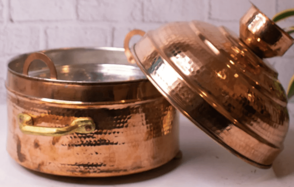 पारंपरिक तांबे का मोदक पात्र - स्टीमर पोत