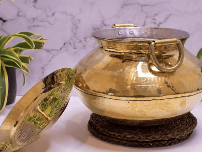 BRASS BIRIYANI HANDI (PAANAI-POT)-2