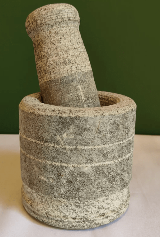 HARDSTONE (HAND CHISELED): MORTAR & PESTLE