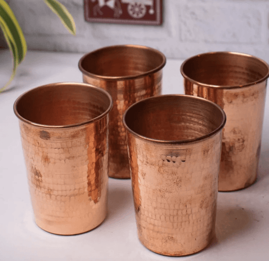 காப்பர் வாட்டர் டம்ளர்-கிளாஸ் செட் 