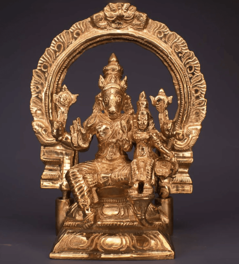 LAKSHMI HAYAGRIVAR WITH ARCH PANCHALOHA IDOL-6 INCHES-1