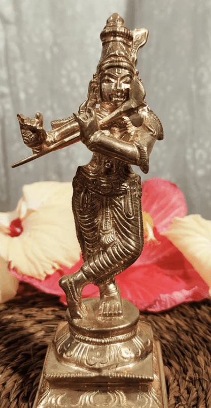 KRISHNA WITH FLUTE PANCHALOHA IDOL-6 INCHES