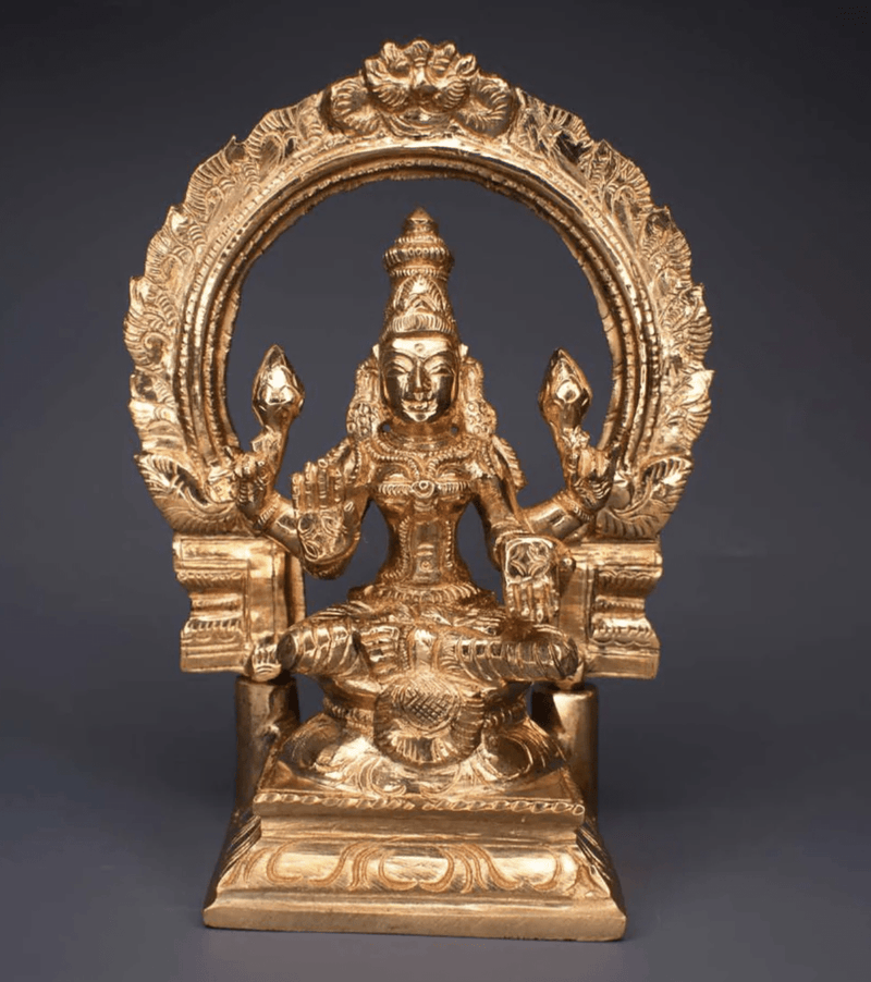 LAKSHMI WITH ARCH PANCHALOHA IDOL-6 INCHES-1