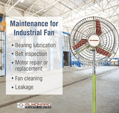 Almonard 100W &amp; High Air Throw Height Adjustable Pedestal Fan (18-inch, Green)