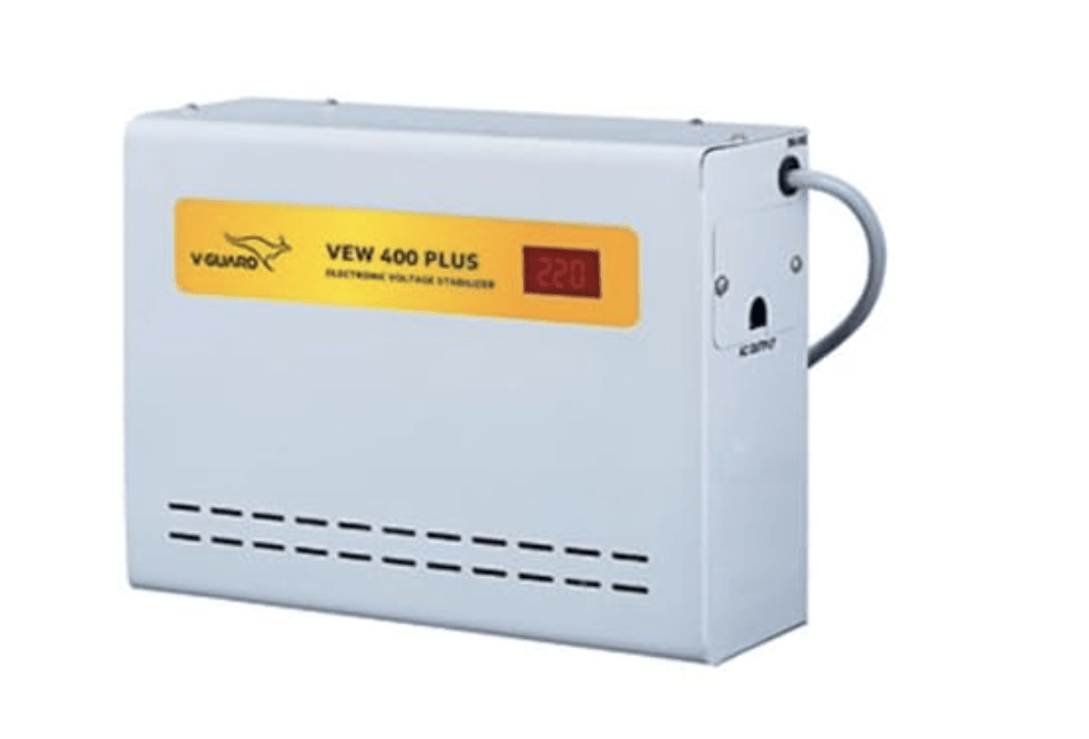 वी-गार्ड वीईडब्ल्यू 400 प्लस 1.5 टन तक के एसी के लिए (90V-300V) वोल्टेज स्टेबलाइजर (ग्रे) 