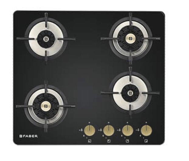 FABER Hob Maxus HT604 CRS BR CI AI Glass Automatic Hob  (4 Burners)