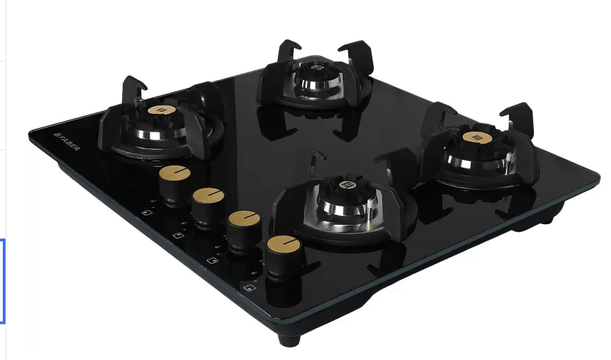 FABER Hob Maxus HT604 CRS BR CI AI Glass Automatic Hob  (4 Burners)