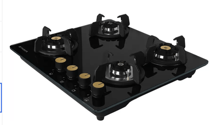 FABER Hob Maxus HT604 CRS BR CI AI Glass Automatic Hob  (4 Burners)