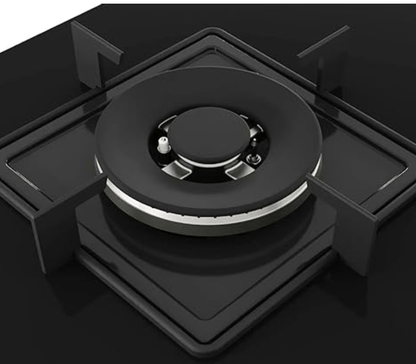 Bosch Built in Gas Hob Black Tempered glass Glass 3 Burner Auto Ignition 75 cm Italian Double Ring Burners (PND7B6B10I)