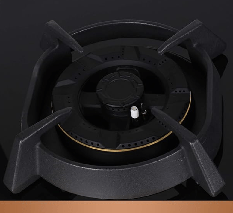 Faber Hobtop Utopia HT783 CRS BR CI AI 3 Brass Burner Auto Electric Ignition Glass Top (Black)-3