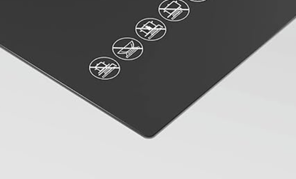 Bosch Built in Gas Hob Black Tempered glass Glass 3 Burner Auto Ignition 70 cm 2 Mini Triple Ring Brass Burner and 1 Double Ring Brass (PMD83D31NX)