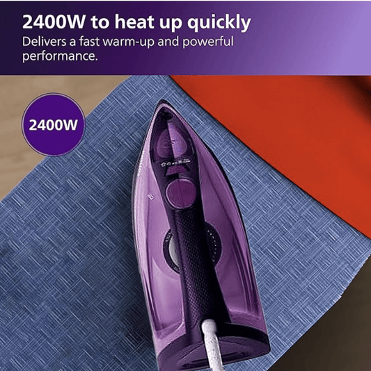 Philips EasySpeed Plus Steam Iron GC2147/30-2400W, Quick Heat up with up to 30 g/min steam, 150g steam Boost, Scratch Resistant Ceramic Soleplate, Vertical steam, Drip-Stop