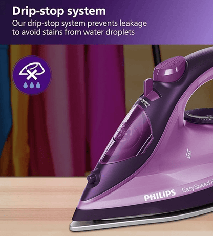 Philips EasySpeed Plus Steam Iron GC2147/30-2400W, Quick Heat up with up to 30 g/min steam, 150g steam Boost, Scratch Resistant Ceramic Soleplate, Vertical steam, Drip-Stop
