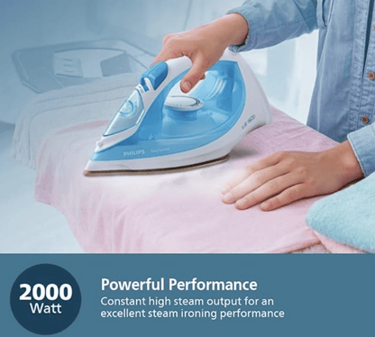 Philips Steam Iron GC1011/01 with 1200 Watts power, linished soleplate, up to 15 g/min of steam