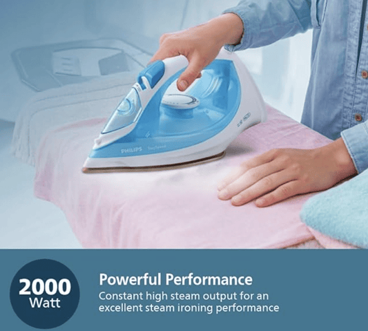 Philips Steam Iron GC1011/01 with 1200 Watts power, linished soleplate, up to 15 g/min of steam