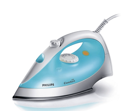 Philips Steam Iron GC1011/01 with 1200 Watts power, linished soleplate, up to 15 g/min of steam