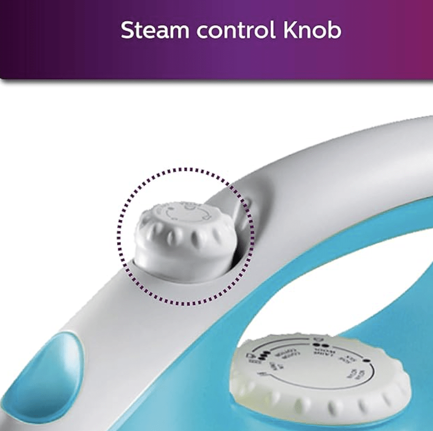 Philips Steam Iron GC1011/01 with 1200 Watts power, linished soleplate, up to 15 g/min of steam