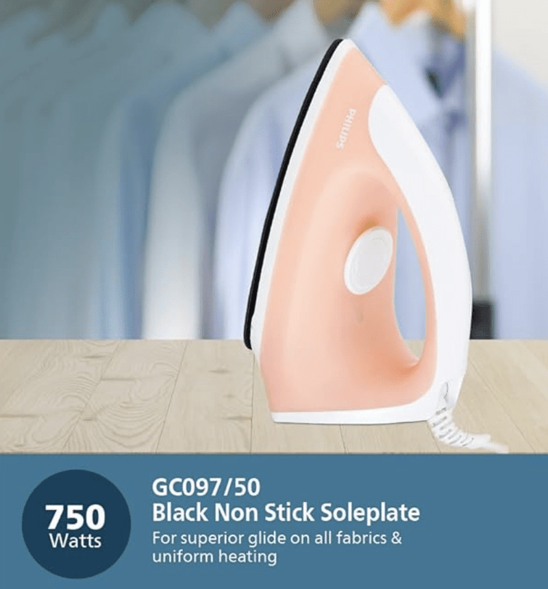 Philips Classic GC097/50 750-Watt Dry Iron (Peach)-2