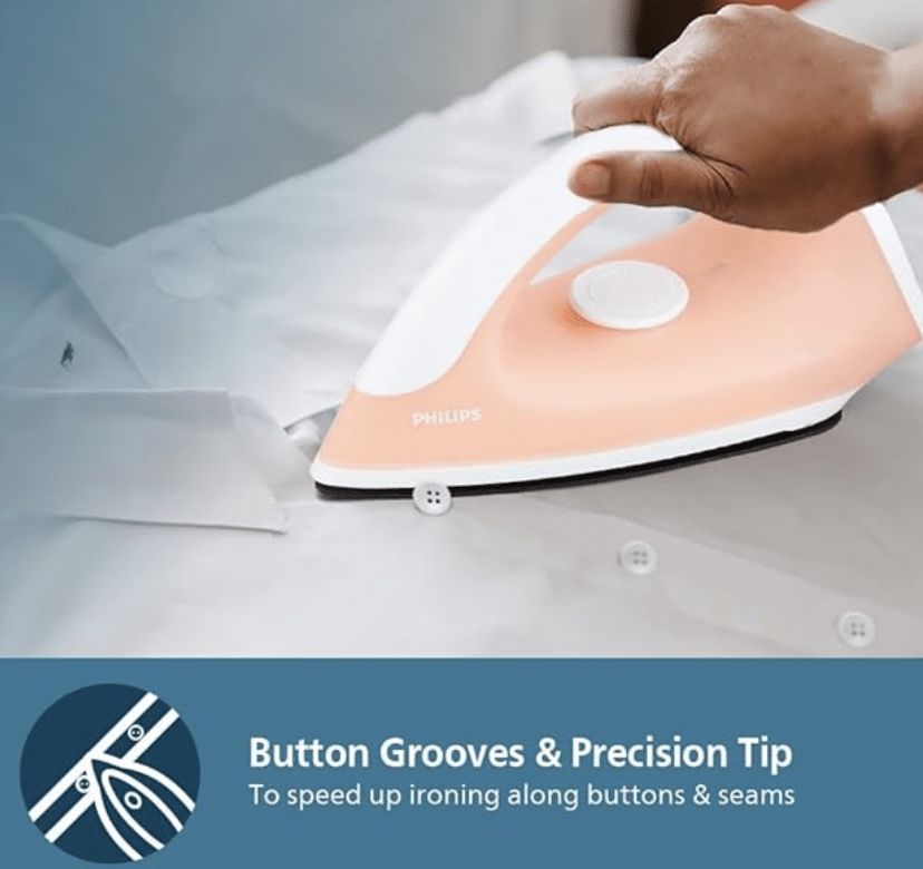 Philips Classic GC097/50 750-Watt Dry Iron (Peach)-4