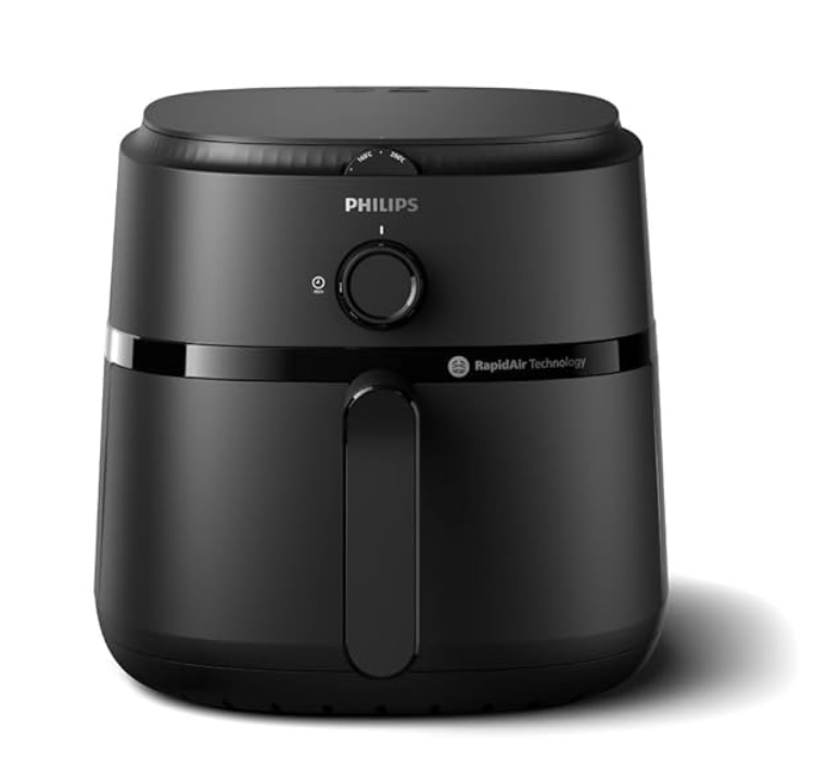 PHILIPS Air Fryer NA130/00, uses up to 90% less fat, 1700W, 6.2 Liter, with Rapid Air Technology (Black), Extra Large-1