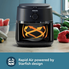PHILIPS Air Fryer NA130/00, uses up to 90% less fat, 1700W, 6.2 Liter, with Rapid Air Technology (Black), Extra Large-4