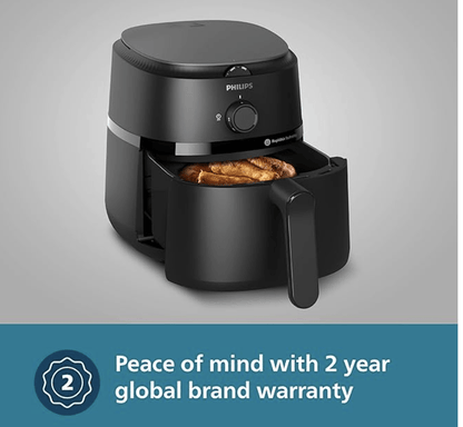 PHILIPS Air Fryer NA130/00, uses up to 90% less fat, 1700W, 6.2 Liter, with Rapid Air Technology (Black), Extra Large