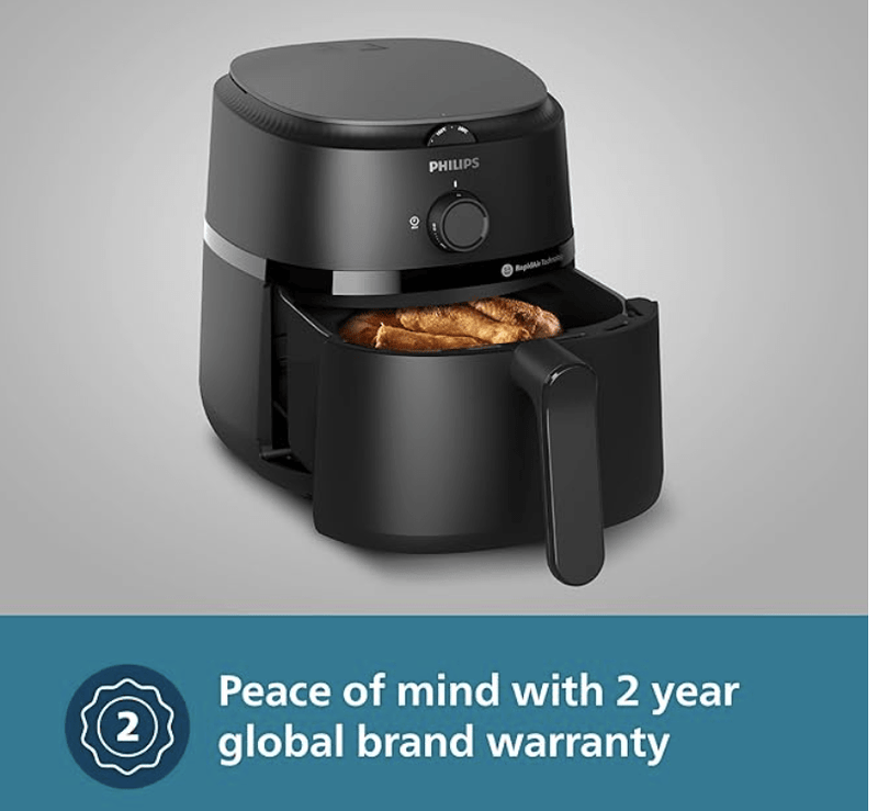 PHILIPS Air Fryer NA130/00, uses up to 90% less fat, 1700W, 6.2 Liter, with Rapid Air Technology (Black), Extra Large-2